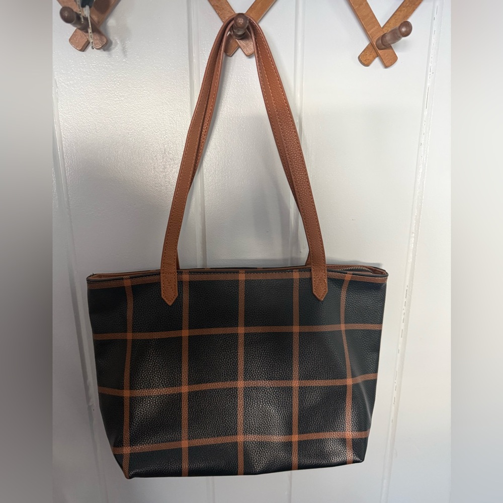 City Scene Caramel Windowpane Bag purse - Picture 4 of 4